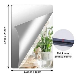 JUNEBRUSHS 4 Pack Self Adhesive‎ Acrylic Mirror, 4 x 6 Inches